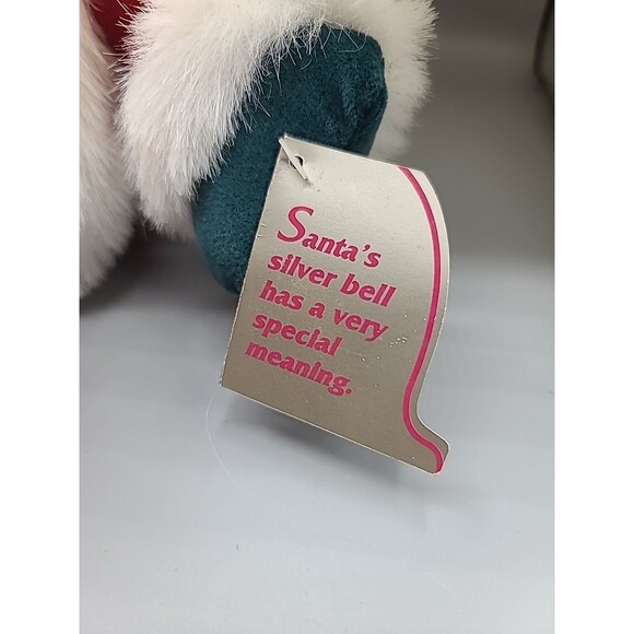 Vintage Plush Santa With Silver Bell Herberger’s With Tag Blue Eyes 1995 - Picture 13 of 16